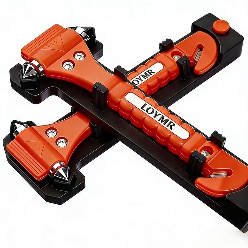 LOYMR Car Safety Hammer (2 Pack) - 2-in-1 Emergency Escape Tool with Window Breaker & Seat Belt Cutter for Vehicles, Home & Office - Image 1